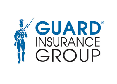 Guard Insurance Group logo with blue soldier icon and company name in blue and black text