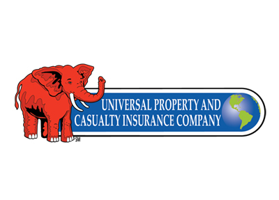 Red elephant next to a blue banner with the text: 