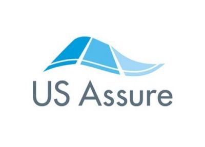 US Assure logo with blue roof graphic and gray text