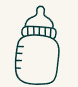 Baby bottle with measurements.