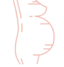 Outline of a pregnant person.