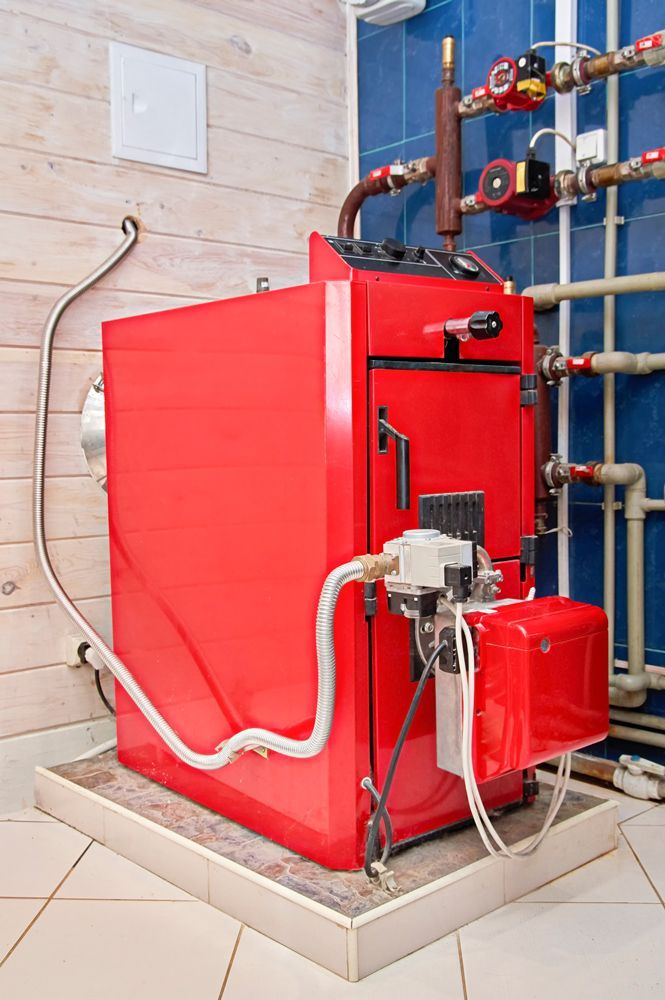 Installed Red Gas Boiler — Lansdale, PA — Abbey Plumbing & HVAC