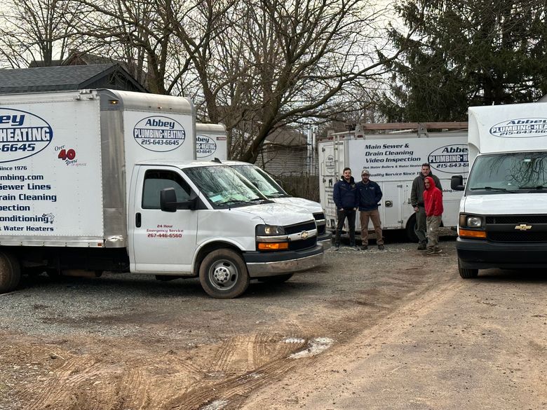 Abbey Plumbing & HVAC Service Trucks And Crew — Lansdale, PA — Abbey Plumbing & HVAC