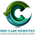 Pro Care Websites logo with caption 'Driving your passion for care to success'