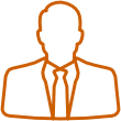 Outline of a person in a suit and tie.