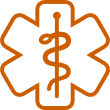 Orange Star of Life medical symbol.