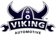 Viking Automotive logo with a dark blue Viking helmet and bold white text