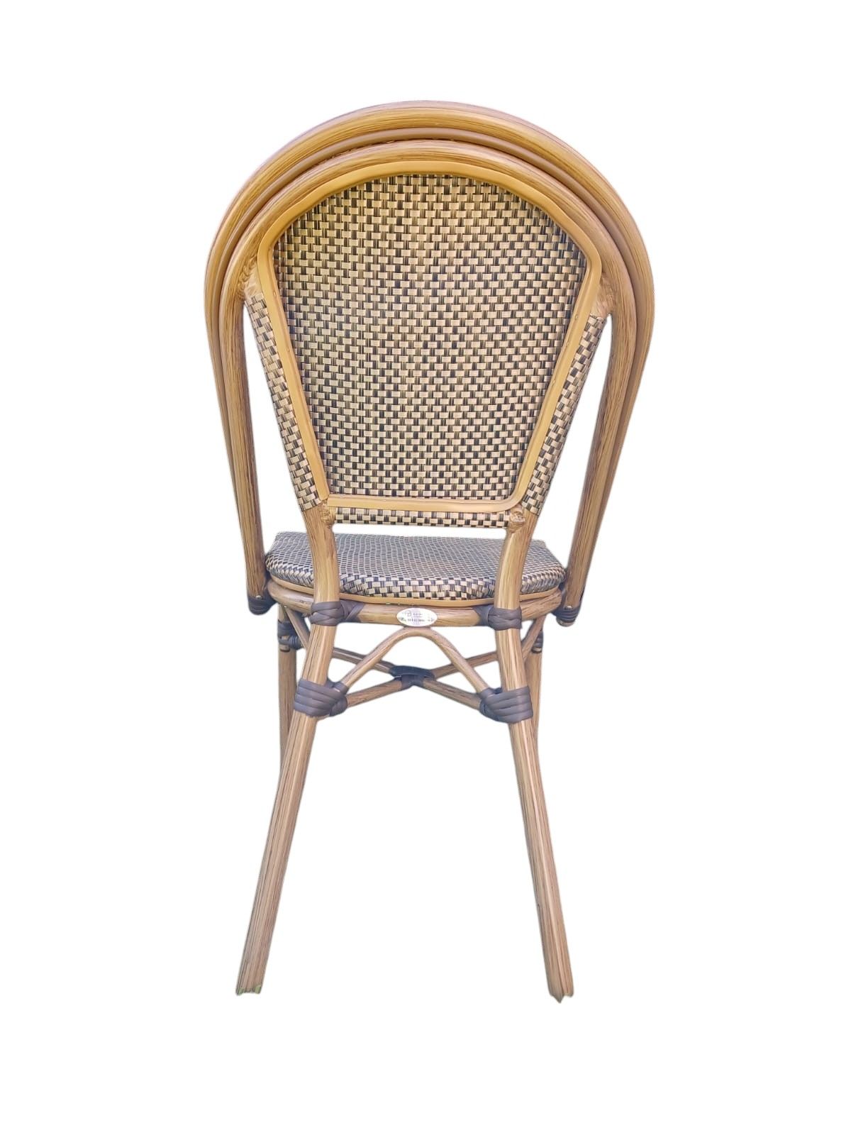Silla Bistró Parisino Tejido Dorado y Negro