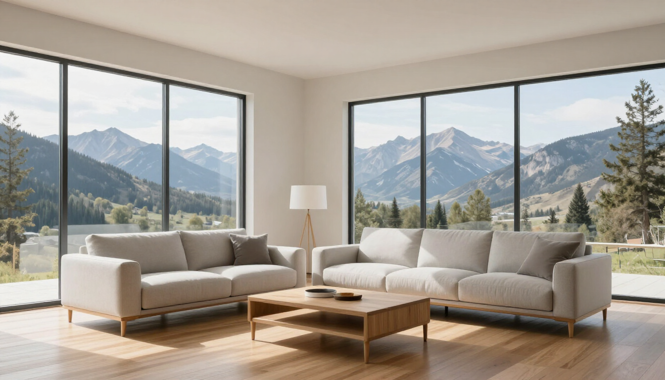 Clean modern living room in Bozeman Montana