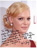 Blonde woman with updo, signed autograph: