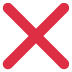 Red X mark icon on a white background