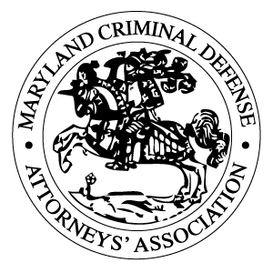 Seal for the Maryland Criminal Defense Attorneys' Association with a horse and rider in the center