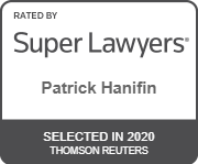 Super Lawyers badge for Patrick Hanifin, rated by Thomson Reuters, selected in 2020.