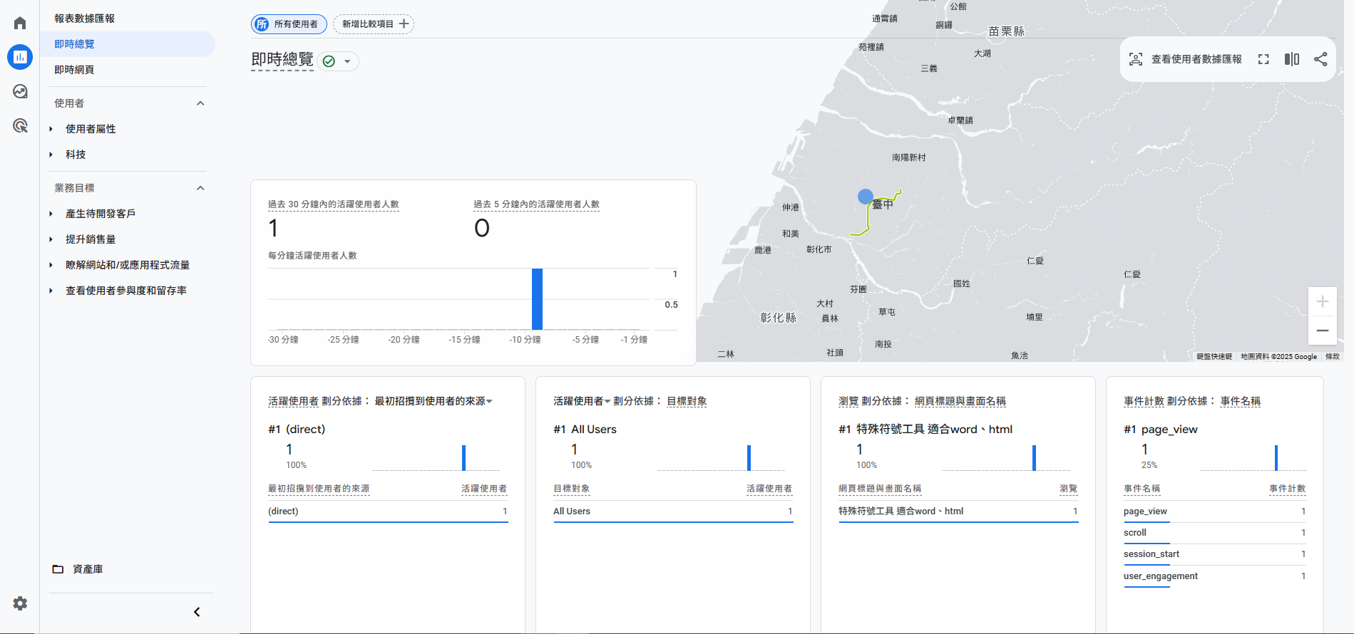 顯示資料視覺化圖表和地理位置地圖的儀錶板。