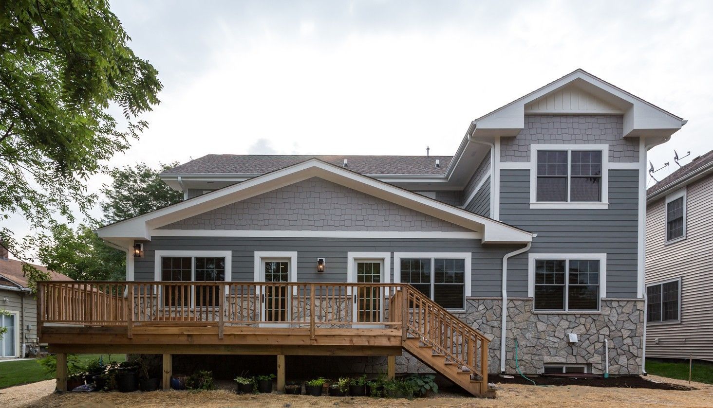 Exterior Deck of Custom Home in Westmont, Illinois.  Hinsdale, Oak Brook, Glen Ellyn, Wheaton, Highland Park, Downers Grove.