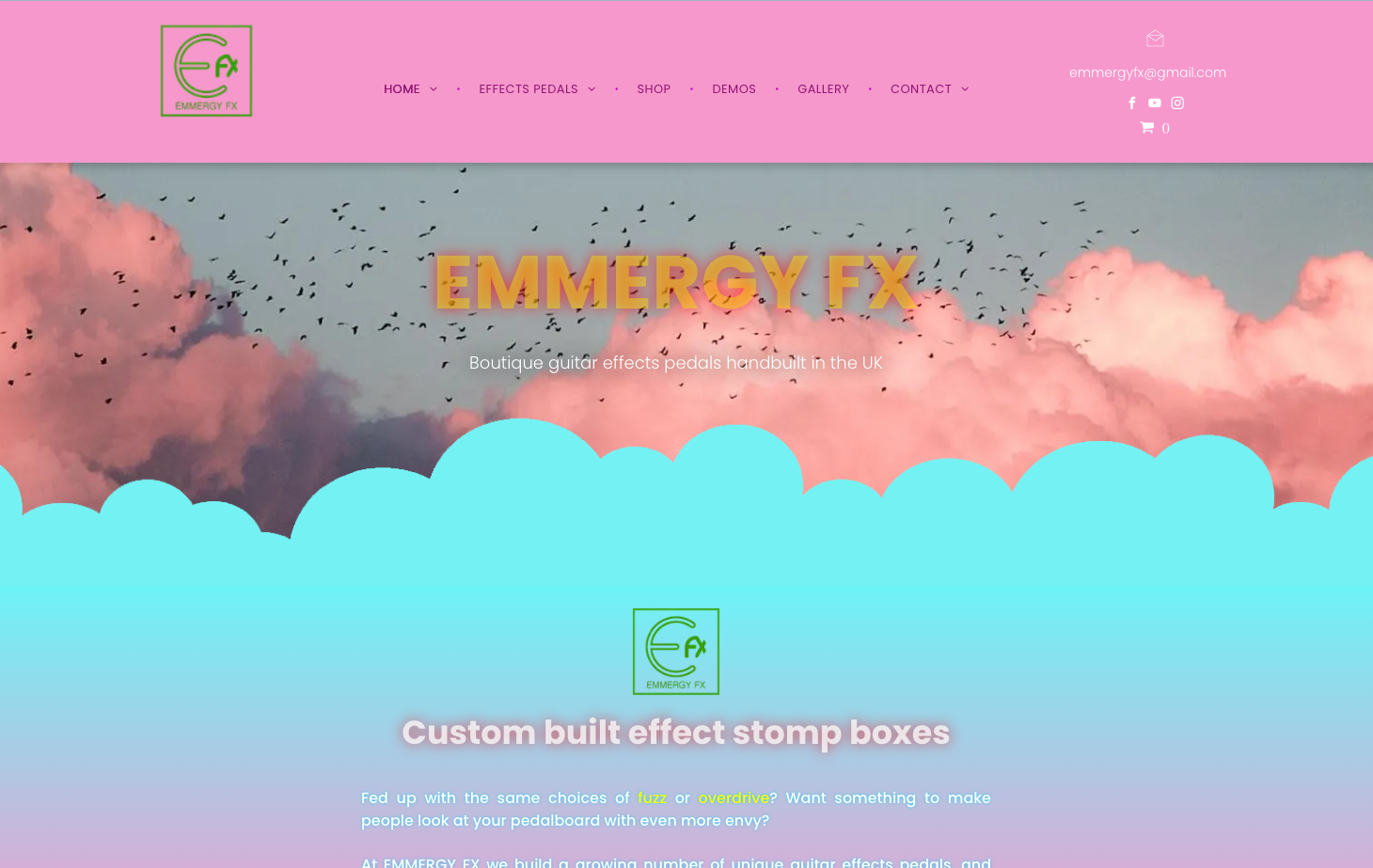 A screenshot of the homepage of a website called emergency fx.
