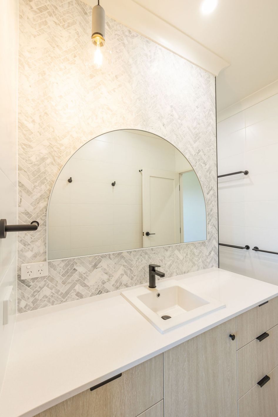 A Semicircle Vanity Mirror — Vaughan Building Group in Yeppoon, QLD