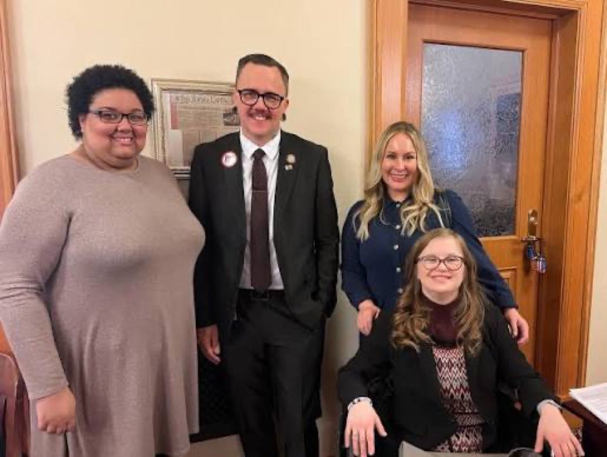 Senator Silas Miller with constituents at his Capitol office