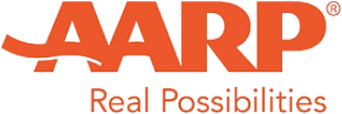 AARP logo in orange with the tagline “Real Possibilities” underneath