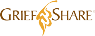GriefShare logo in brown and gold with a stylized figure between the words