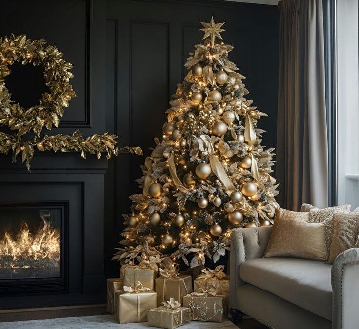gold christmas tree