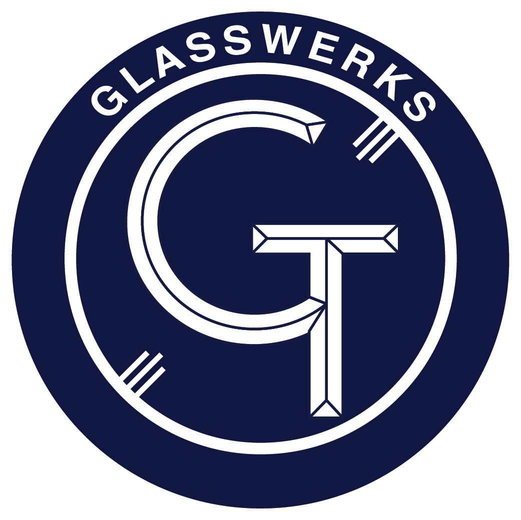 Glasswerks logo: white 