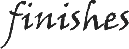 The word finishes is written in black on a white background.