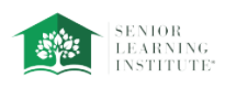 Senior Learning Institute logo with a green tree and open book icon