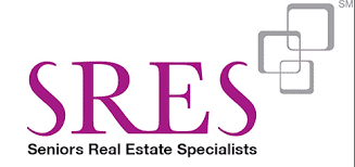 SRES logo with purple “SRES” text, gray overlapping squares, and “Seniors Real Estate Specialists” tagline
