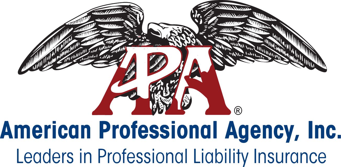 American Professional Agency, Inc. logo with red APA letters and black wings over blue text