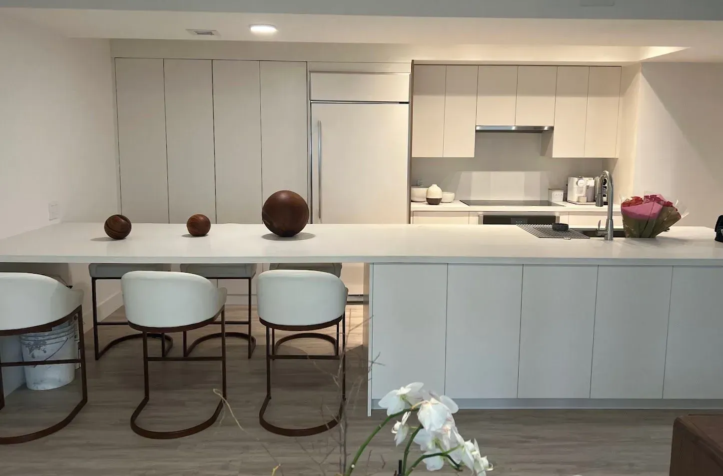 Custom Kitchen Cabinets in White Matte Finish | Coral Gables FL