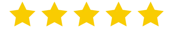 A row of yellow stars on a white background.