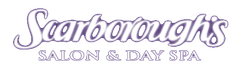 Scarborough’s Salon & Day Spa logo in purple script on a white background