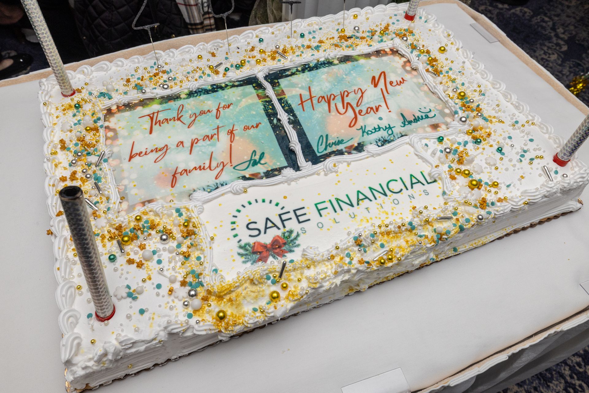 Cake decorated with text: 