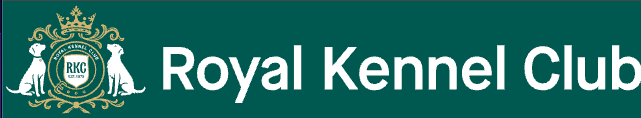 Royal Kennel Club logo on a green background with white text and crest icon