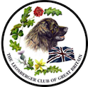Logo of the Leonberger Club of Great Britain with a Leonberger dog, roses, and a Union Jack