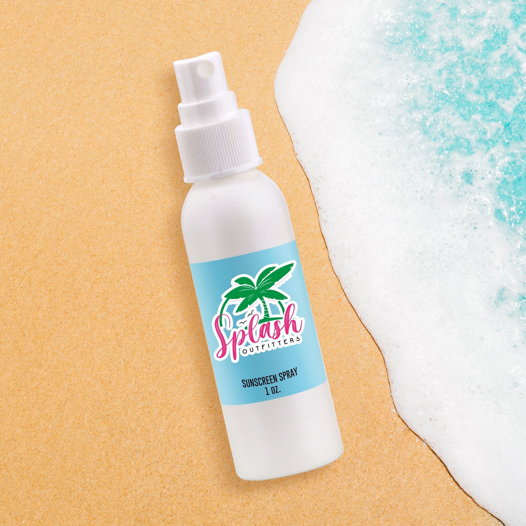 A spray bottle with the word splash on it