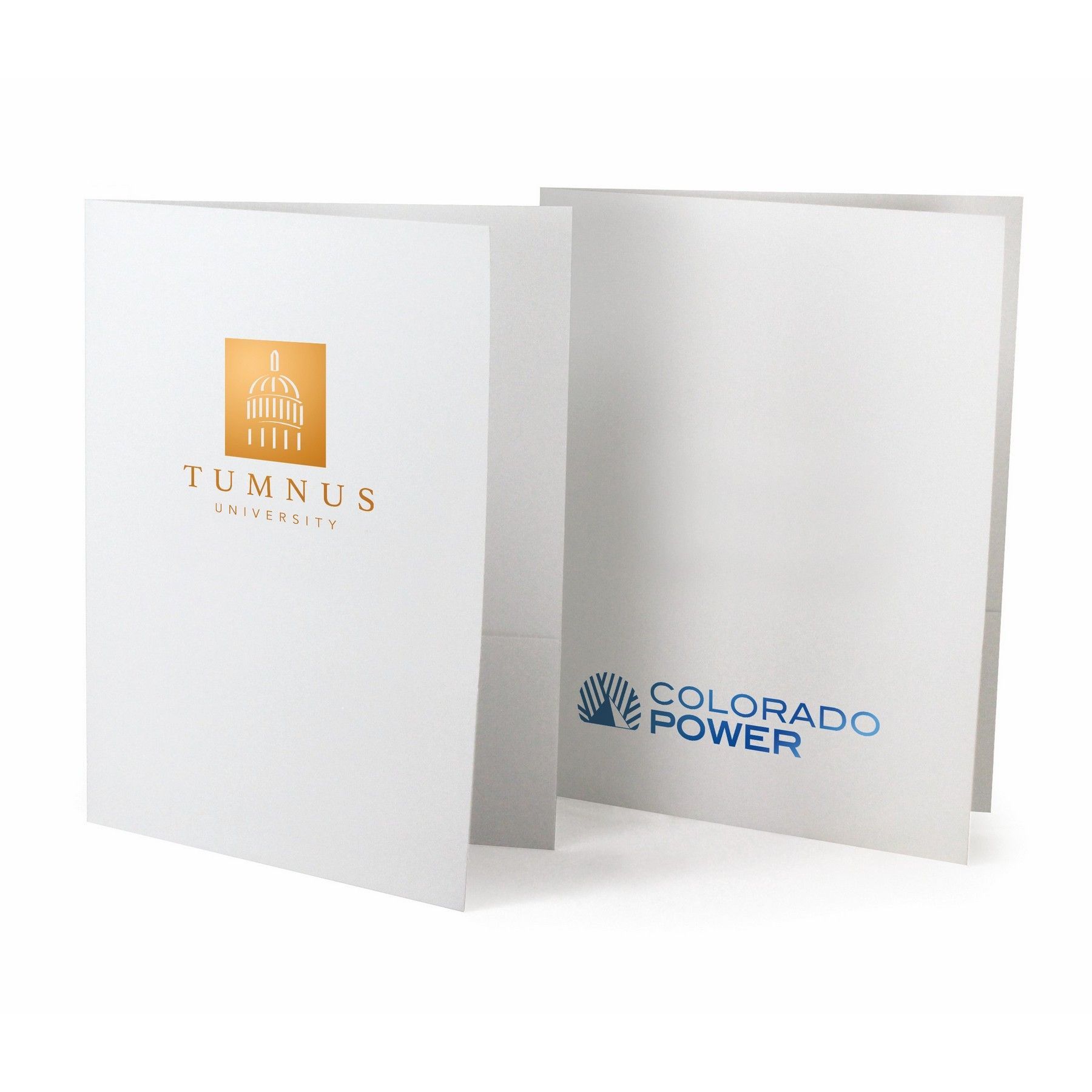 A white folder with the word colorado power on it