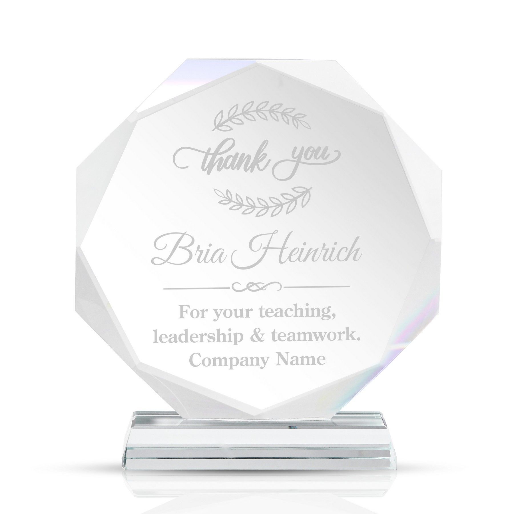 A thank you plaque for your teaching , leadership and teamwork.