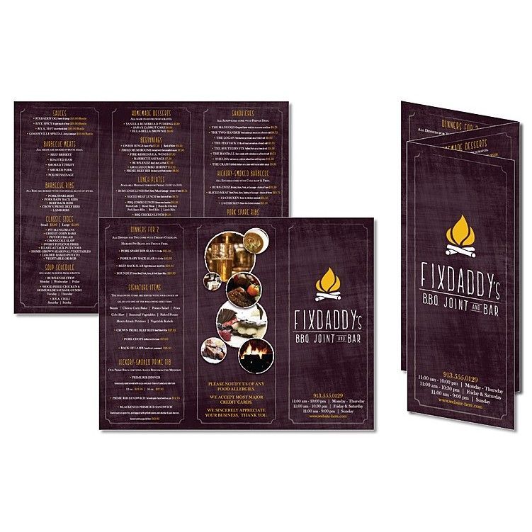 A menu for fixdaddy 's grill and bar