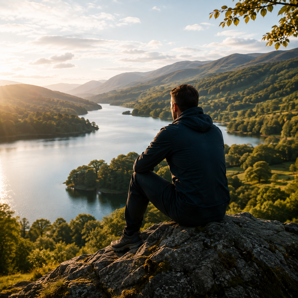 Reflecting at lake