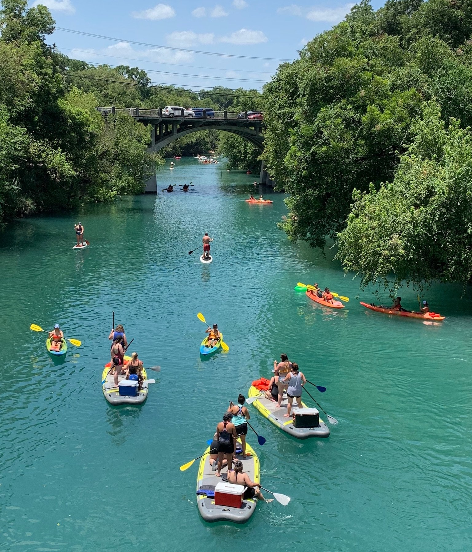Kayak tour to the seboats and bats - Austin Kayak and Paddle Board Tours island
