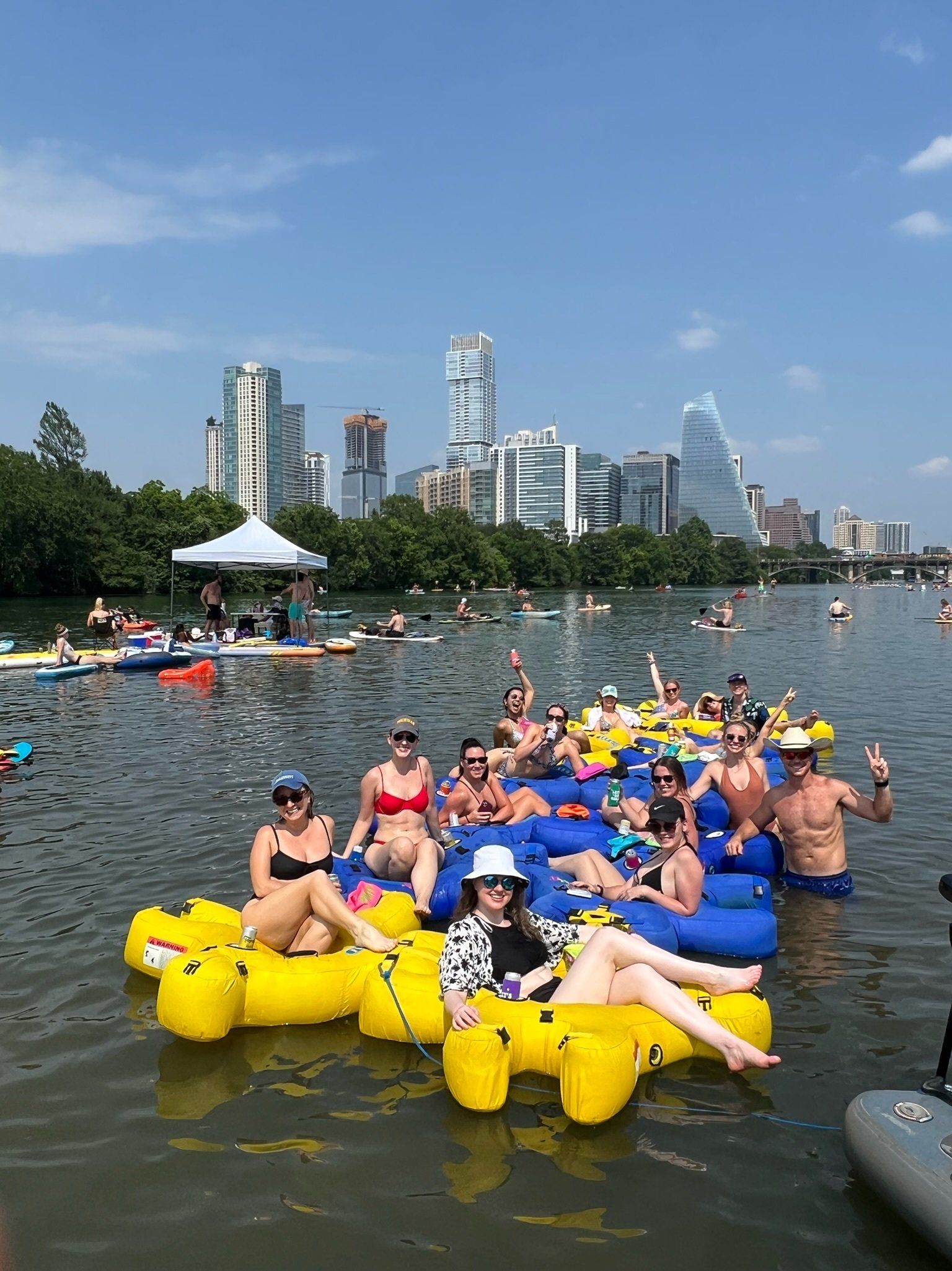 tubing tour group with boats and bats austin tx