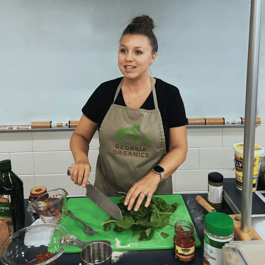 brooke lewis-slamkova in her classroom