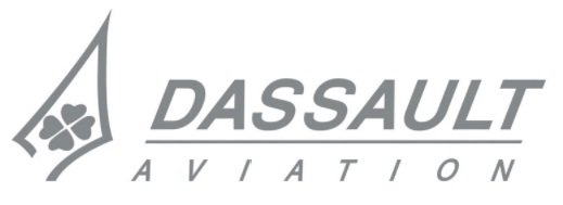 Dassault Aviation logo in gray with a stylized bird emblem