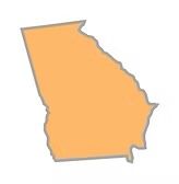 Outline of Georgia, in orange with a gray border.