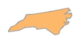 Orange silhouette of North Carolina.