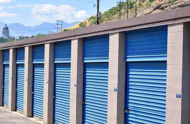 Blue doors on units at STOR-N-LOCK Self Storage in Salt Lake City, Utah