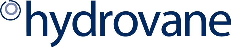 Blue 'Hydrovane' logo on white background