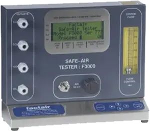 A safe-air tester is sitting on a table